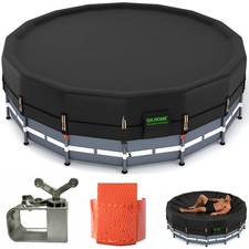 QH.HOME 550D 22ft Round Pool Cover Tear Resistant Windproof Winch