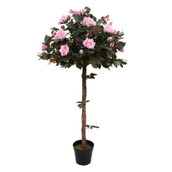 B&Q - Artificial Pink Rose Tree 30 Flowers 120Cm/4Ft - Image 2