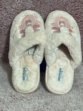 Women's True Religion Pink Faux Fur Slippers Size L 8-9 