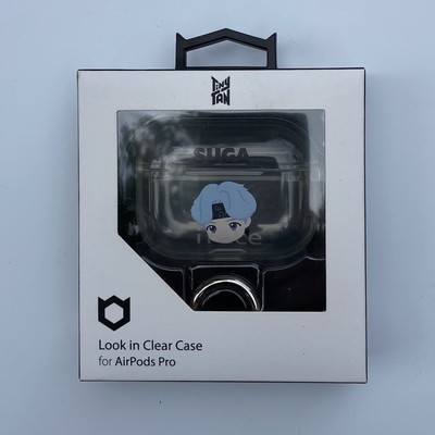 BTS TinyTAN [SUGA] AirPods Pro Look-In Clear Silicone Case w/ Carabiner NEW