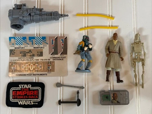Star Wars Vintage Figures & Kenner Accessories, Stickers & Parts Lot w/ESB Patch