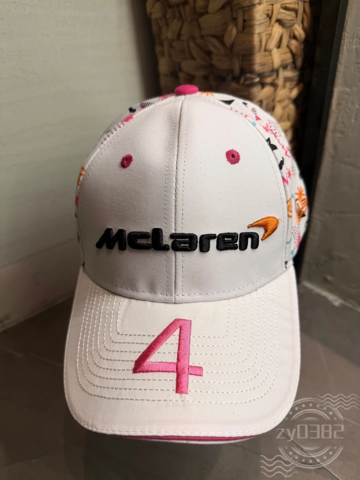 McLaren Men's Sporty Casual Adjustable No. 4 Racing Curved Brim Baseball Cap Hat