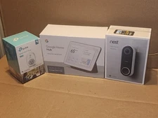 Smart Home Bundle Google Nest Hub + Nest Hello Wired + tp-link Smart Wi-Fi Plug