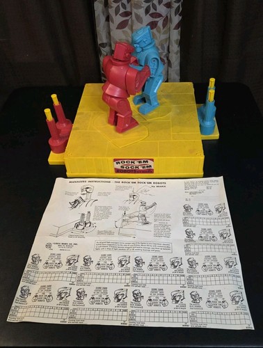 1966 Rock 'Em Sock "Em Robots by Marx Vintage With Scorecard Order Form