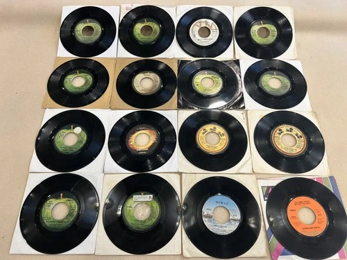 45 RPM RECORDS THE BEATLES RELATED LOT OF 16 Lennon Starr Harrison Badfinger Etc