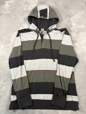 Volcom 2000s Striped Skate Hoodie Gray Black ...