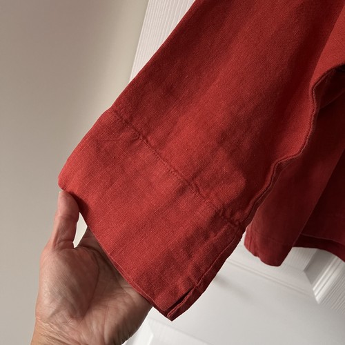 OSKA Jacket Womens Sz 1 10/12 UK Linen Brick Red Orange Boxy Lagenlook Oversized - Picture 4 of 17