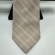 BELLISSIMA CRAVATTE Silk & Cashmere Tie - Tan Plaid Necktie