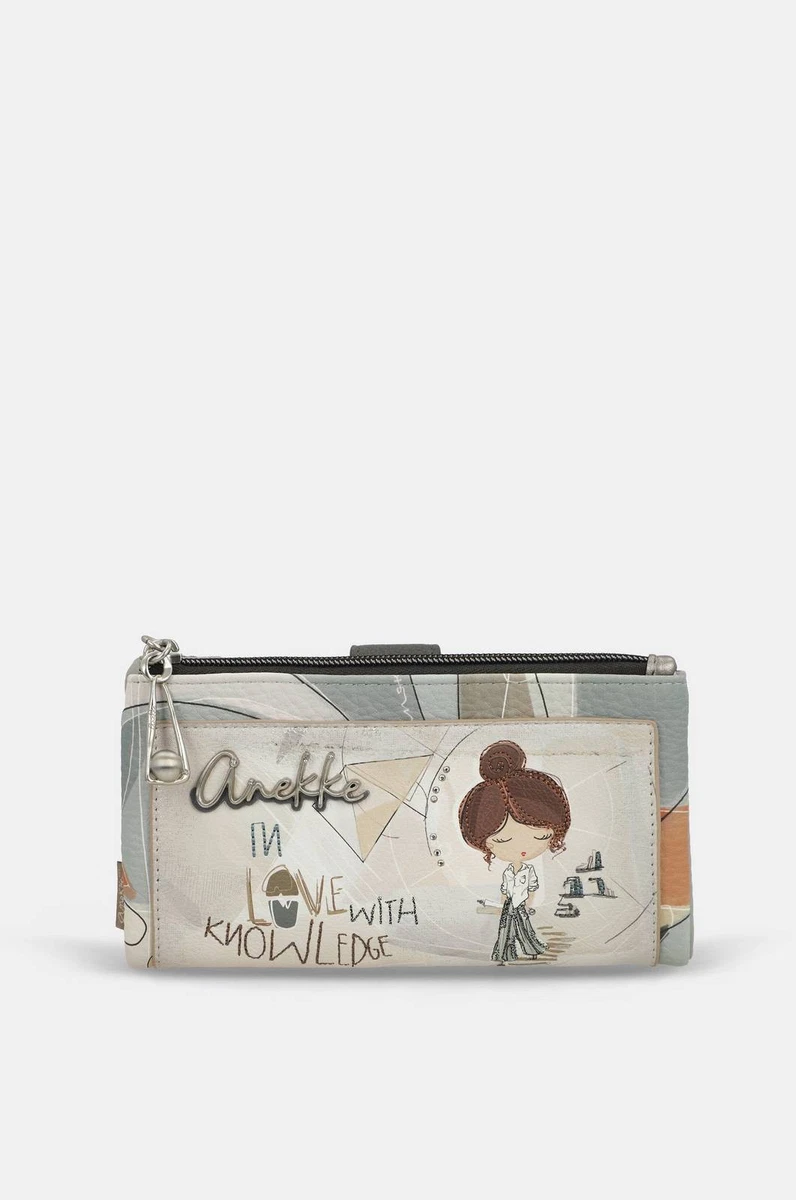 Pochette Anekke Donna Colore Marroncino, 3 Scomparti Con Cerniera, In PU E Poliestere, Design Unico Della Collezione Mediterranean, Accessorio Da Sogno