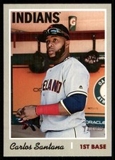 Carlos Santana 2019 Topps Heritage #388 Indians MLB READ FREE SHIP AutographDen