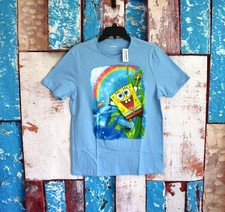 Unisex Antiguo Azul Marino Arco Iris Bob Esponja Pantalones Cuadrados Gráfico Camiseta PEQUEÑA Azul NUEVO