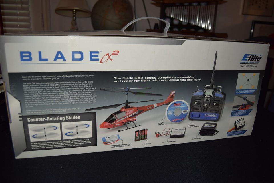 E-Flite Blade CX2 Rc Helicopter New in a box 100 % factory assembled ...