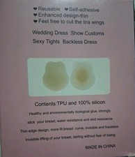 Invisible Silicon Push Up Bra Sz L Reusable Self-adhesive New