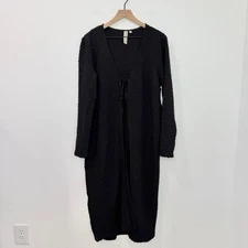 Anthropologie Dolan Textured Longline Cardigan Cover Up Black Size XL