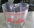 Vintage Anchor Hocking Fire King  2 Cup Measuring 16 oz J Handle Glass  USA