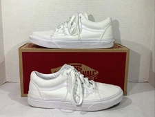 Vans Men’s Size 5.5 EU 37 True White Canvas Old Skool Sneakers AJ-1188