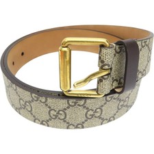 GUCCI GG Supreme Belt PVC Coated Canvas Ebony 85CM