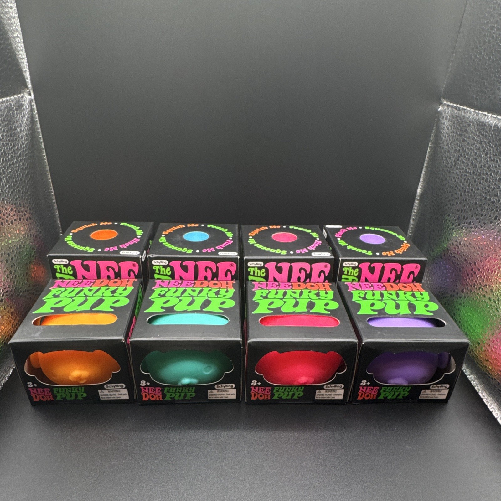 NeeDoh Groovy Glob & Funky Pup Squeeze Toy Lot
