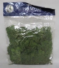 SuperMoss Preserved Reindeer Moss PR-2-FRS-48B Green 80. cu. ho train Sealed 