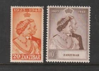 (A740) Zanzibar - George VI 1948 Silver Wedding Set Mint