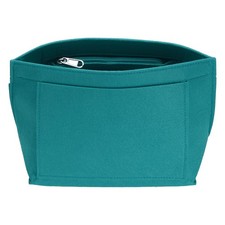 Purse Organizer Insert, Small Felt Handbag Organizer with Zipper, Lake Green