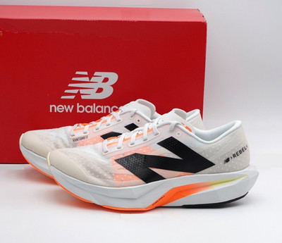 New Balance FuelCell Rebel v4 White Angora Mango Orange 15 MFCCXN4 Running Shoes