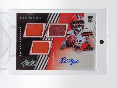 BAKER MAYFIELD 2018-19 ABSOLUTE RPA ROOKIE PREMIERE PATCH RC AUTO /99 Q5686