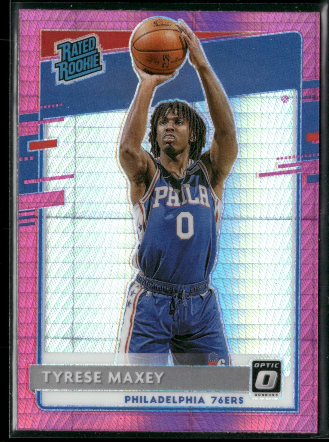 2020-21 Optic TYRESE MAXEY Rated Rookie Pink Hyper Prizm #171 76ers W693