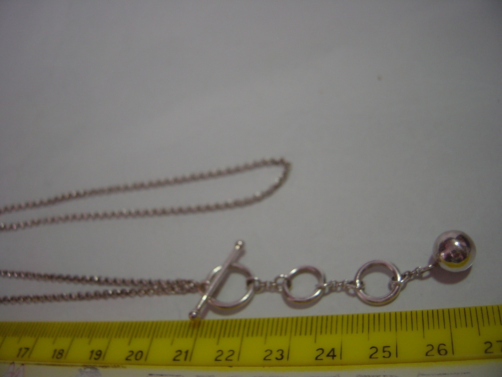 Vintage superb solid silver slim chain & 3 circle… - image 7