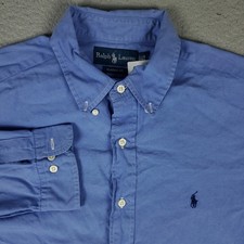 Ralph Lauren Shirt Mens 16.5 Blue Pony Dress Button Up Long Sleeve 