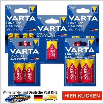 Varta AA LR6 AAA LR03 Baby C LR14 Mono D E Block - Longlife Max Power Batterien