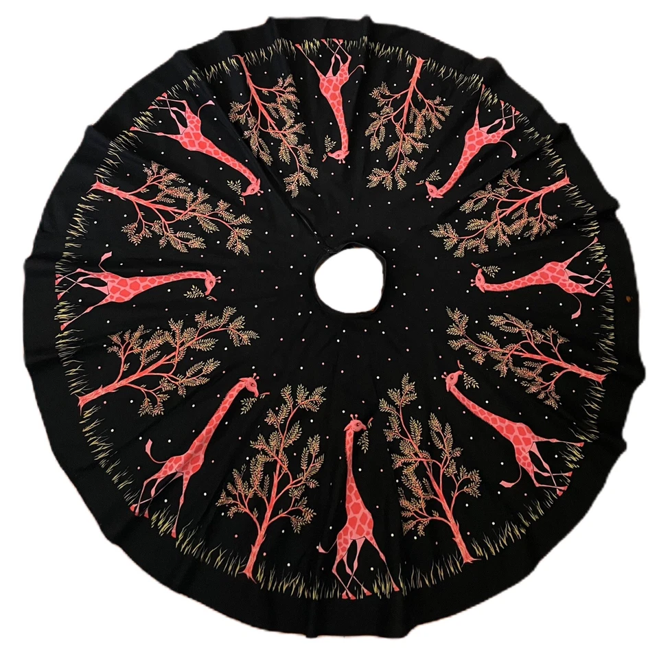 Falda jirafa vintage años 50 *como se ve en BACK TO THE FUTURE 2* estampado novedoso rosa negro Foto 4 de 4