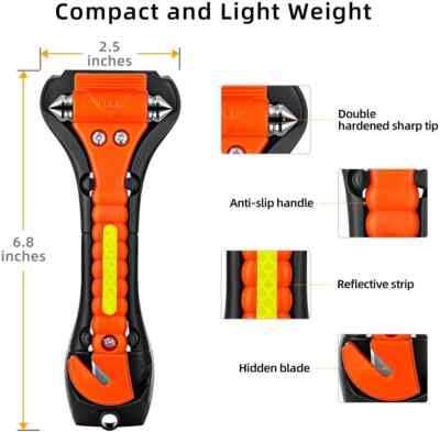 Car Safety Hammer Emergency Escape Tool Window Hammer Breake & Seat Belt Cutter.