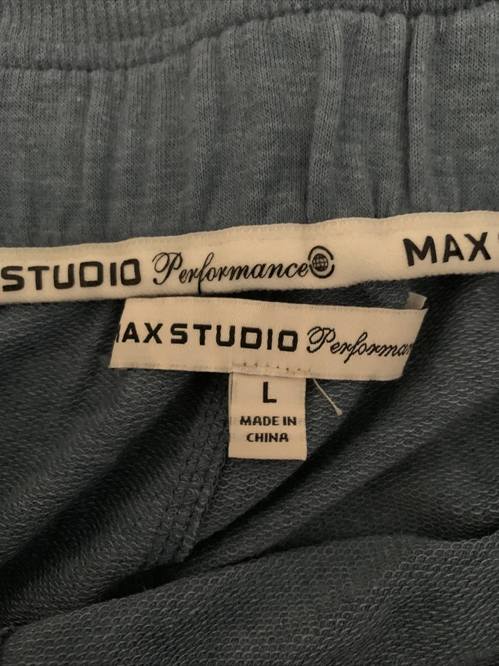 NEW- Max Studio Performance Shorts W/ Mesh Heather Blue Size L Foto 4 de 4