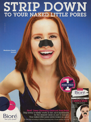 BIORE magazine AD #19 RARE 2018 MADELAINE PETSCH actress ~ STRIP DOWN TO YOUR...