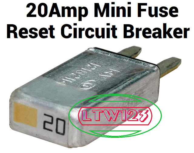 (1)ATM 20 AMP Mini Blade Fuse Reset Circuit Breaker 12V eBay