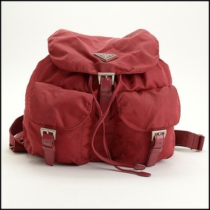 prada red nylon backpack