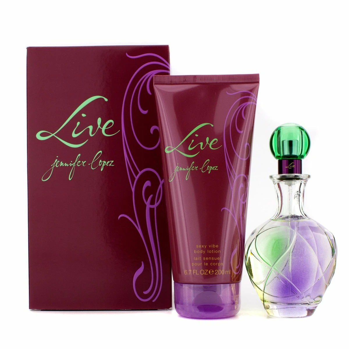 Live by Jennifer Lopez 2 Piece Set Eau de Parfum Spray Plus Body