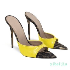 Women's Open Pointed Toe High Heel Slippers Dress Formal Slides Mules Sandals OL