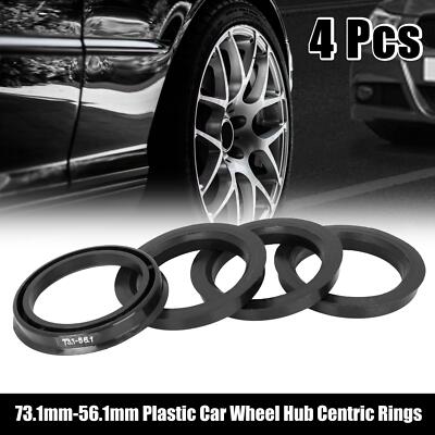4pcs Plastic 73.1mm to 56.1mm Car Hub Centric Rings Wheel Bore Center Spacer