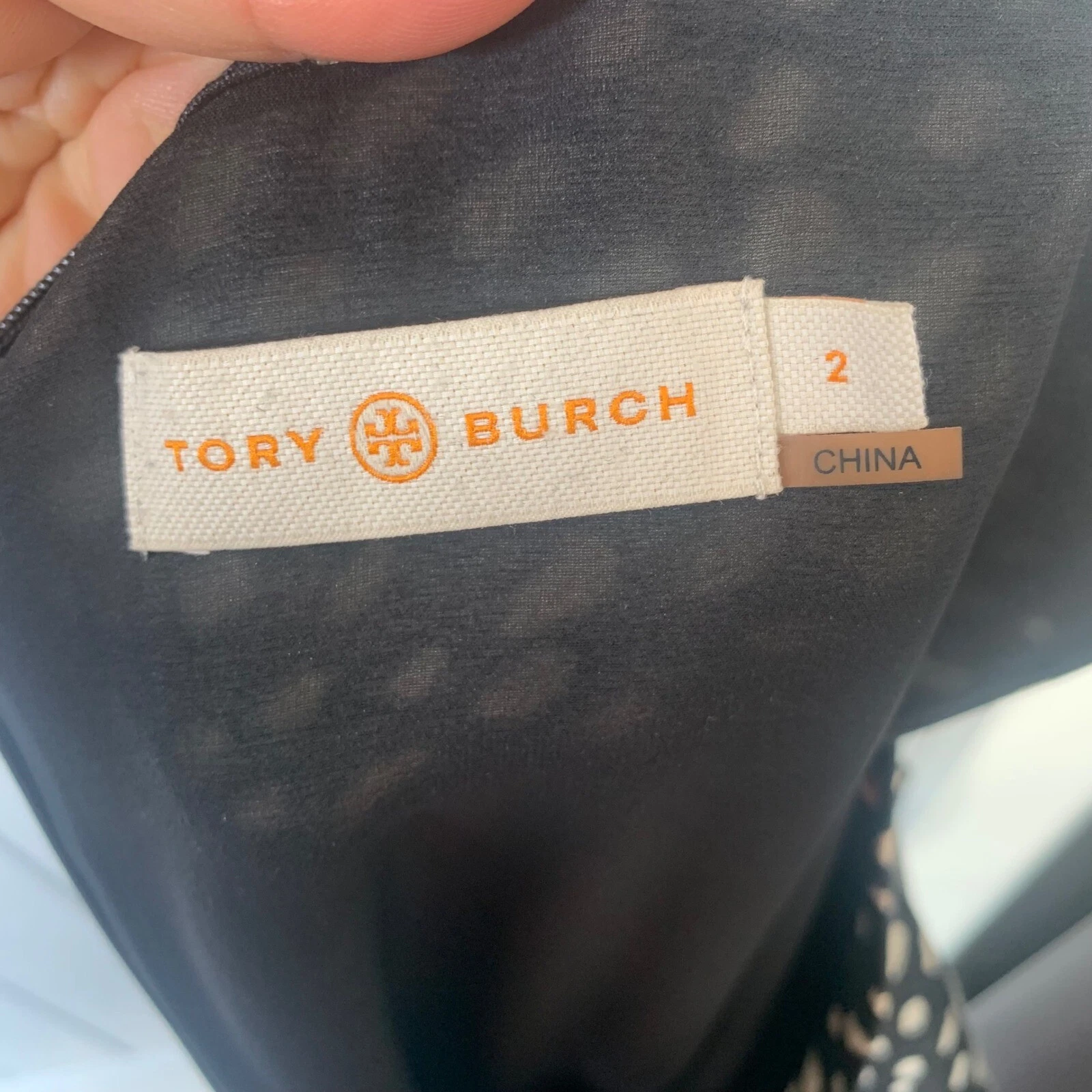 Abito Tory Burch oro a pois liana peplum raso nero taglia 2 ospite matrimonio