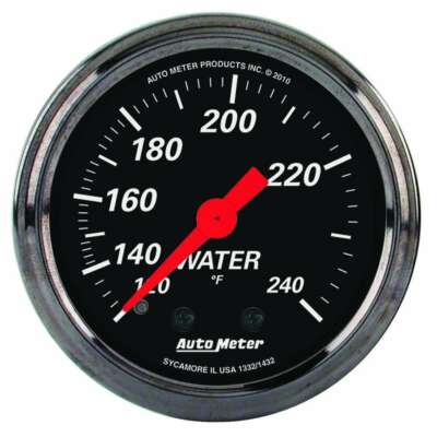 AUTO METER #1432 2-1/16 D/B Water Temp Gauge 120-240 Degrees