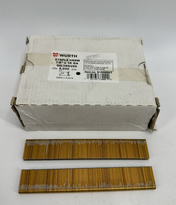 Box of 5000 qty WURTH #S18088KT Narrow Crown Staples 7/8'' x 18 Ga (5589) NEW