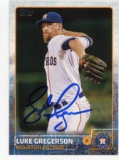 SIGNED BASEBALL CARD AUTO TOPPS 2015 LUKE GREGERSON #525 HOUSTON ASTROS