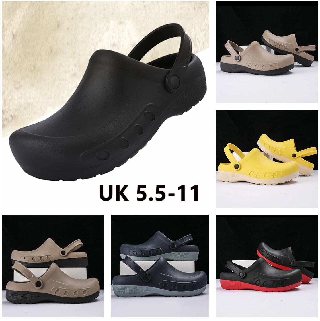 Non slip Chef shoes Mens Womens kitchen Safety Shoes Slip on Work Boots UK 11