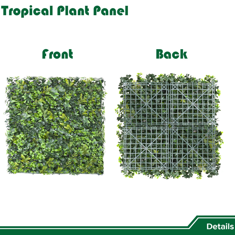 Alfombrillas de hojas tropicales artificiales de imitación de 20" decoración de setos panel de valla de privacidad hágalo usted mismo Foto 2 de 4