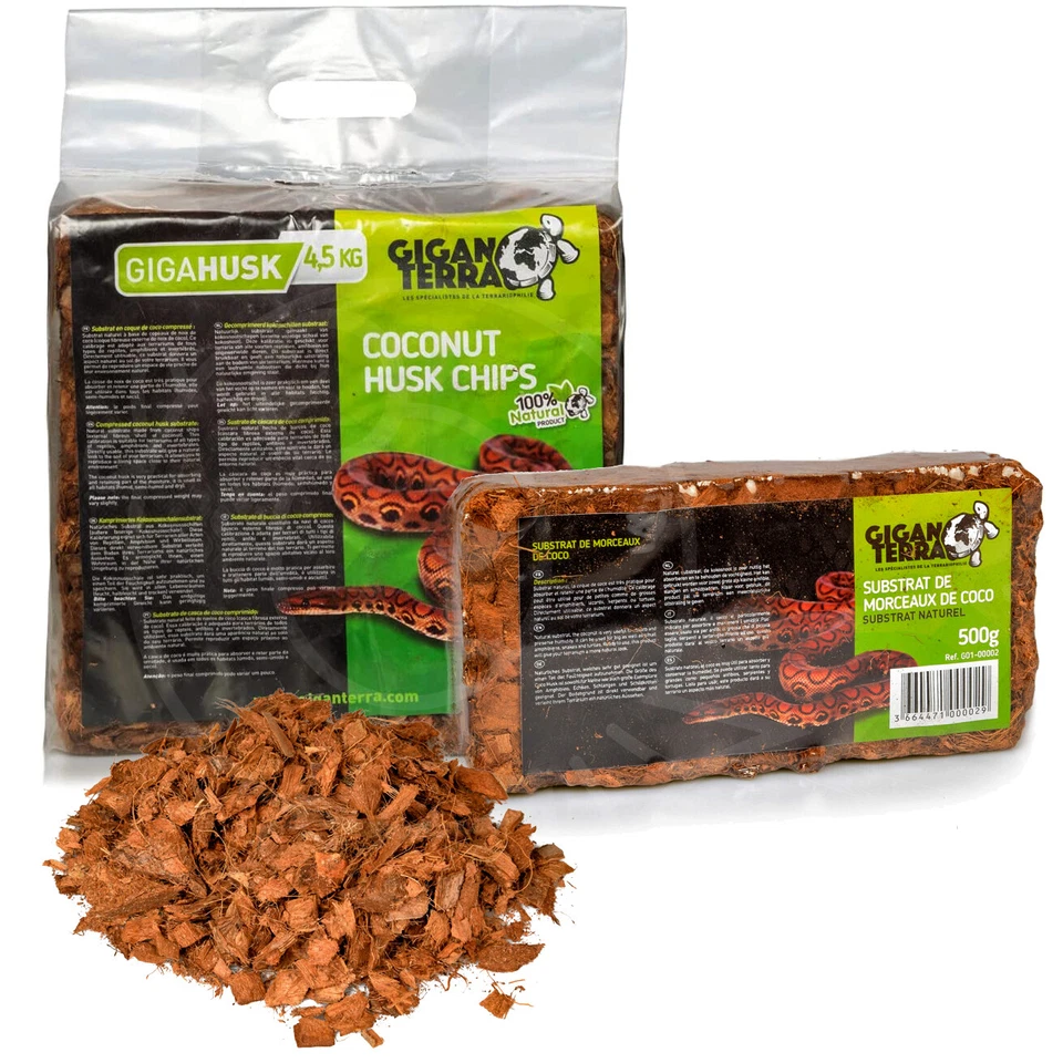 Giganterra Coco Brick Husk Reptile Substrate Terrarium Scaping Coconut Coir