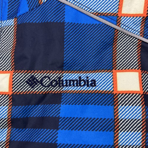 Columbia Windbreaker Jacket Hooded Raincoat Rain Mesh Zip Up Mesh Lined Plaid L - Picture 3 of 12