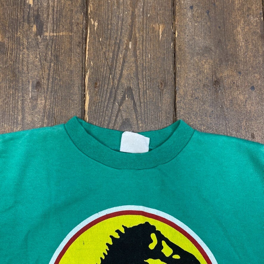 Jurassic Park Sweatshirt 90's Spellout Movie Graphic Jumper Green Kids Medium image 8
