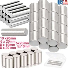 10-50Pcs N45 Cylinder Disc Magnet Rare Earth Craft Rod Neodymium Fridge 6 Sizes